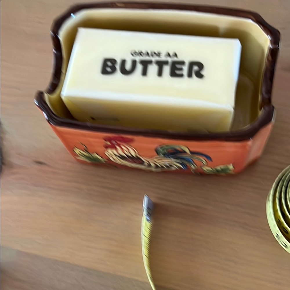 Vibrant Orange and Red Rooster Decor Accent butter dish - Picture 8 of 8